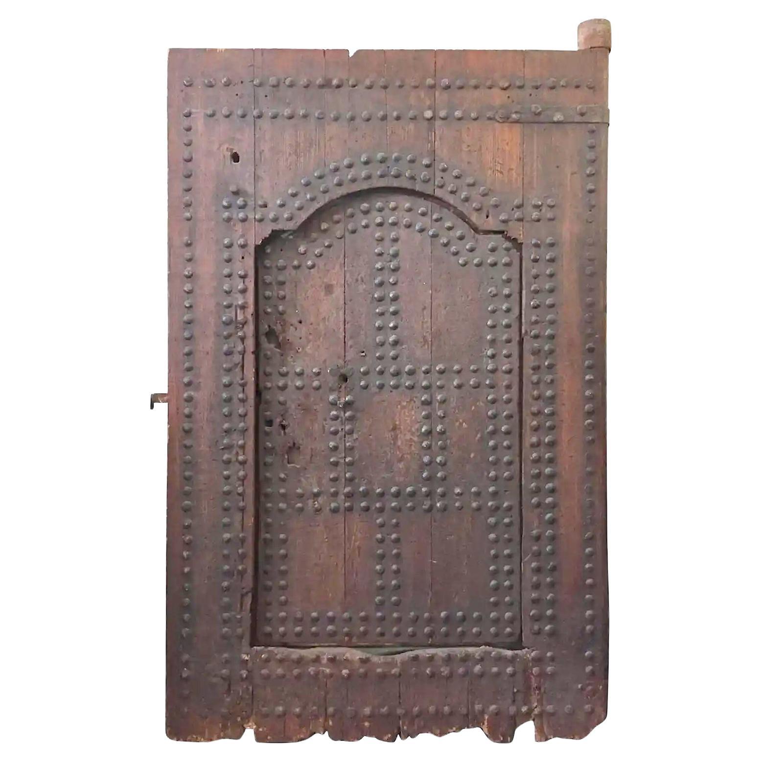 Antique Large Moroccan Moorish Antique Ryad Studded Door 19th C. For Sale