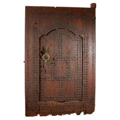 Monumental 19th-Century Moroccan Moorish Studded Wood Riad Door