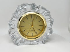 Vintage Seiko Japanese Faceted Crystal Quartz Desk or Mantel Clock, circa 1980s