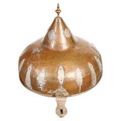 Moroccan Antique Bronze Cover with Brass Etched Decor