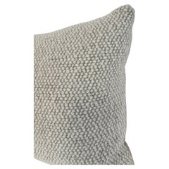 Ivory Cream Nubby Textured Bouclé Lumbar Pillow with Linen Back, 22 x 12 in