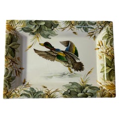 Lancel Vintage Porcelain Mallard Duck Ashtray, Vintage Decorative Dish