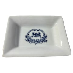 Pair of Wagons-Lits Orient-Express Blue and White Porcelain Trinket Dishes