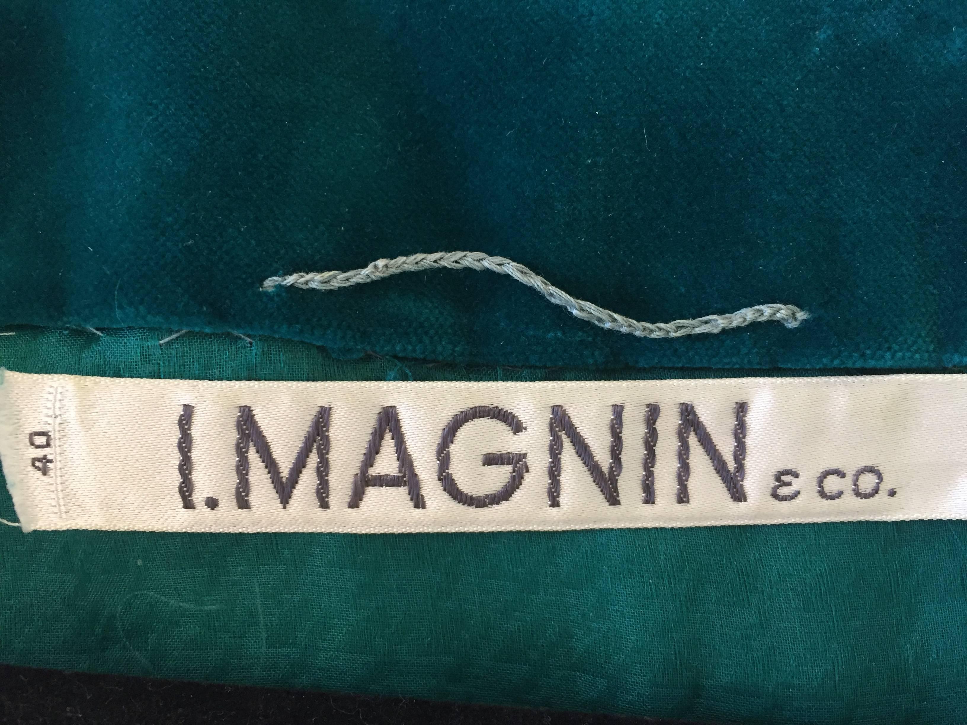 Silk Velvet Caftan by I. Magnin Designer maxi Dress Kaftan 1970 Size M to L 3