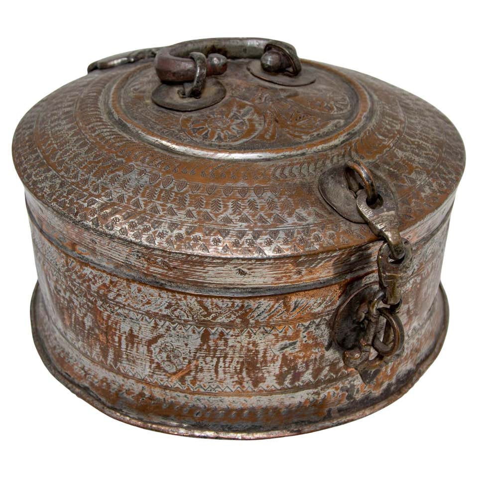 Indian Column Box Antique Hindu Brass Box with Peacocks and Elephants For Sale at 1stDibs ...