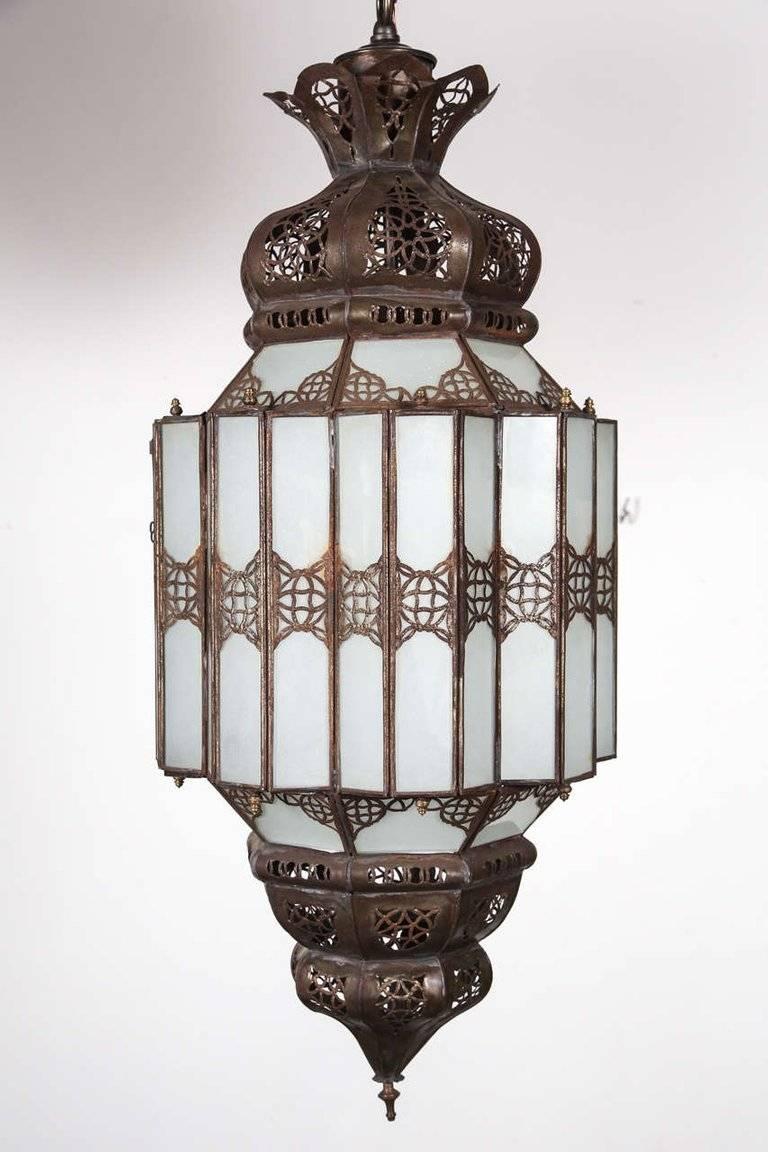 Handcrafted Moroccan glass light fixture.
Single light source one socket up to 100 watt max.
Comes with chains and canopy, chains could be adjusted to your needs.
We have a pair available, price is for one.
Handmade by skilled artisans in