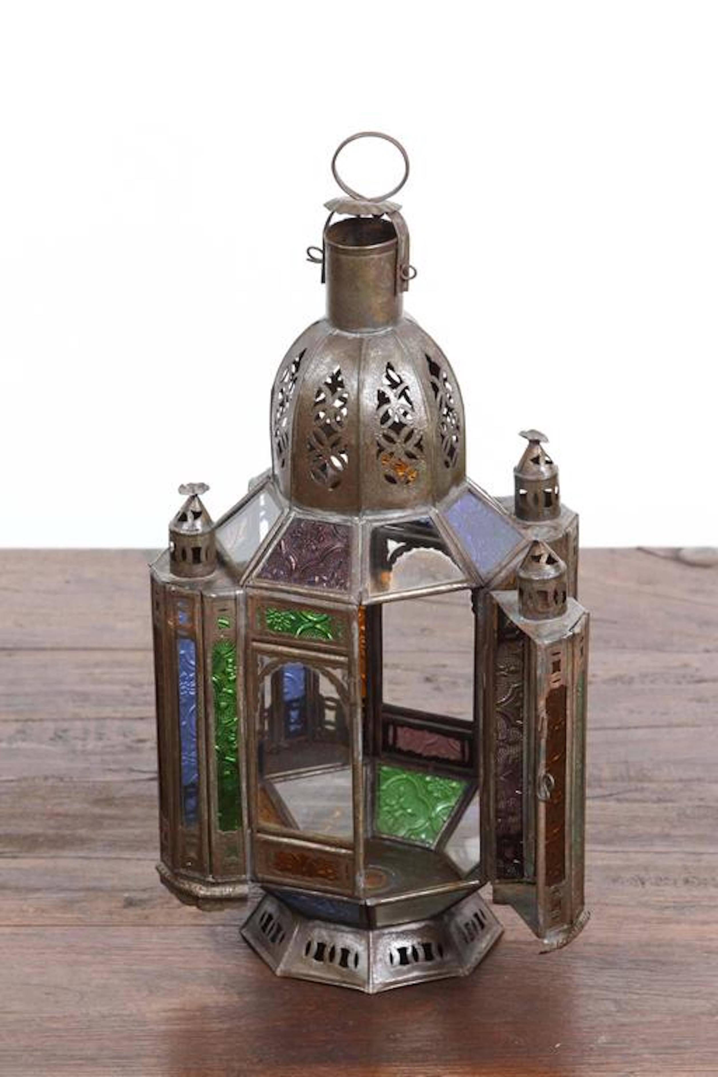 Farol o Colgante Marroquí Artesanal de Vidrio Morisco en Bueno estado para la venta en North Hollywood, CA