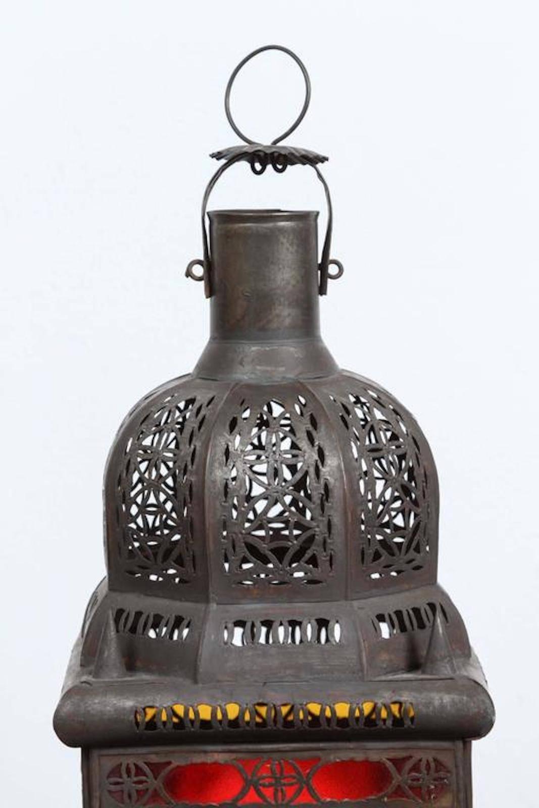 Hand-Crafted Moroccan Moorish Glass Candle Lantern or Pendant