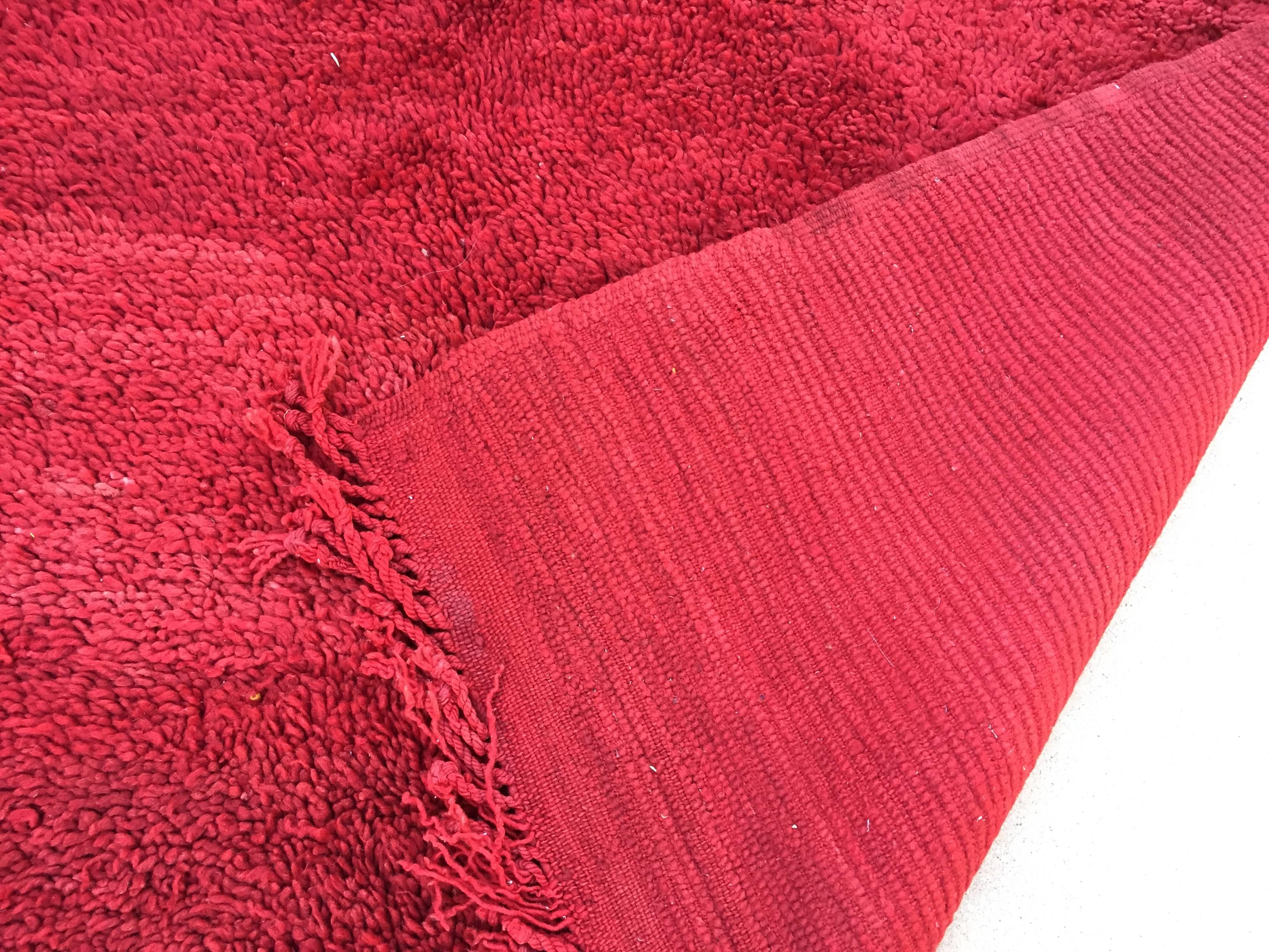 1960s Vintage Red Ethnic Moroccan Rug For Sale 2