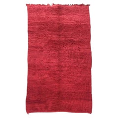 Tappeto marocchino etnico rosso vintage del 1960