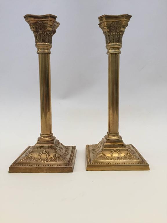 Pair of Brass Candlesticks For Sale at 1stdibs
