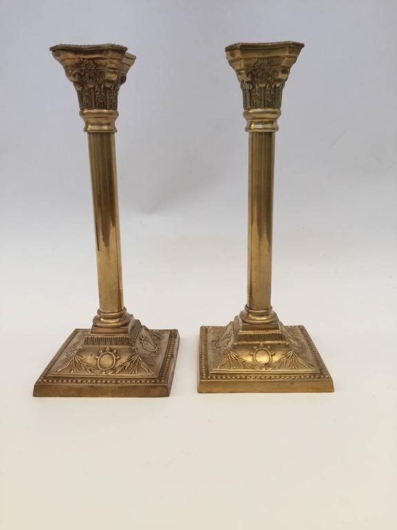 Pair of Brass Candlesticks For Sale at 1stdibs