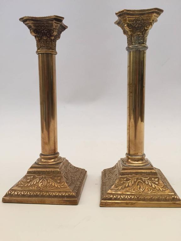 Pair of Brass Candlesticks For Sale at 1stDibs