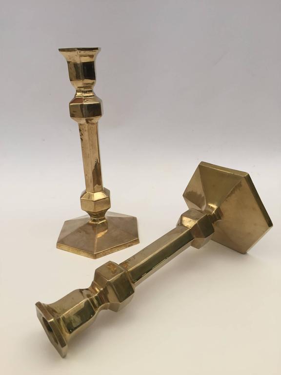 Pair of Victorian Brass Candlesticks For Sale at 1stdibs