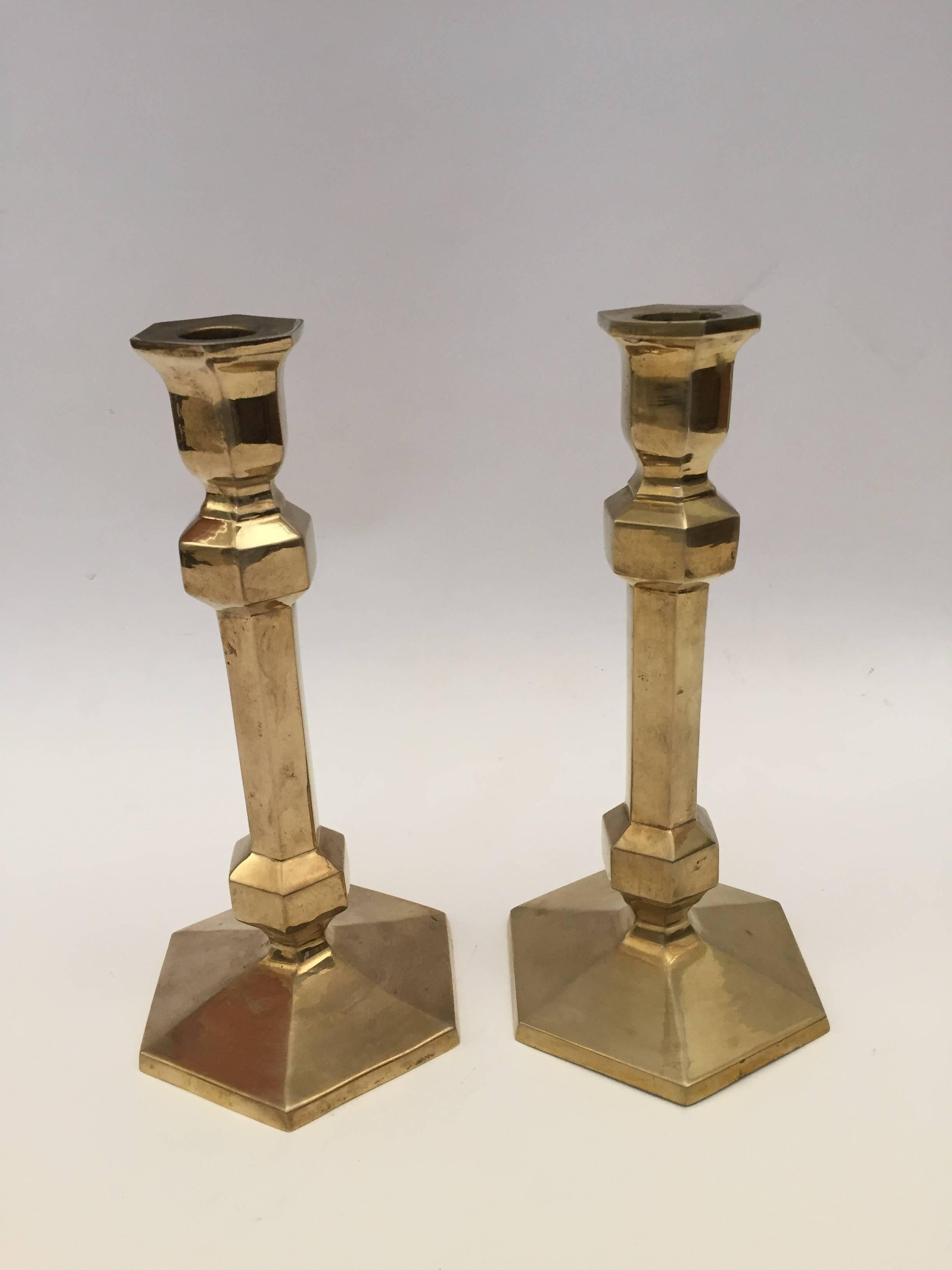 Pair of Victorian Brass Candlesticks 1