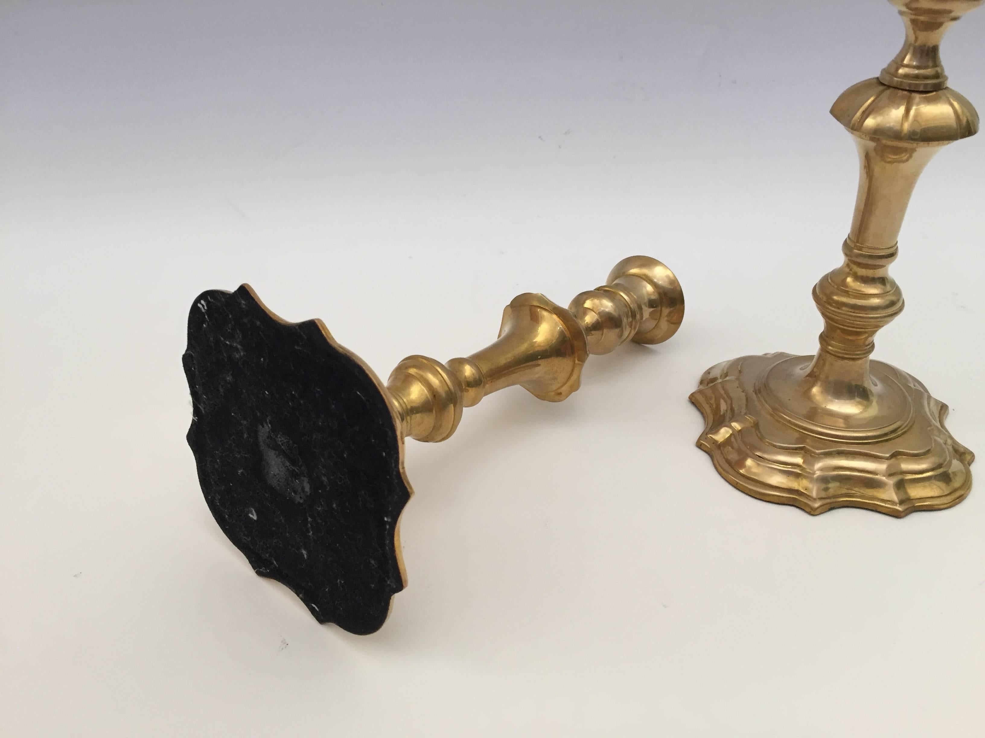 Pair of Georgian Brass Candlesticks 3