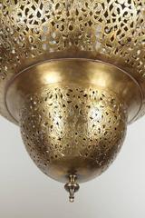Moroccan Moorish Polished Brass Chandeliers a Pair