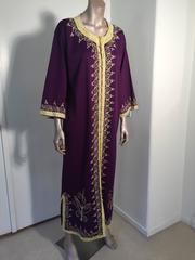 Moroccan Purple Vintage Caftan Maxi Dress Vintage Kaftan 1970 Size M to L