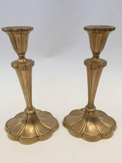 Pair of Art Nouveau Brass Candlesticks