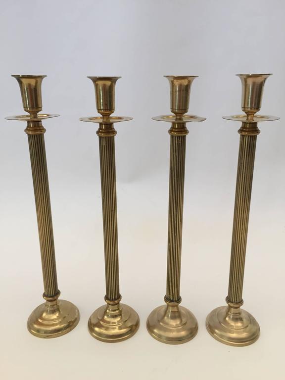 Set of Four Victorian Brass Candlesticks at 1stDibs candlesticks for sale