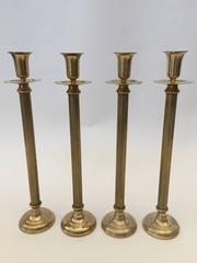 Set of Four Victorian Brass Candlesticks