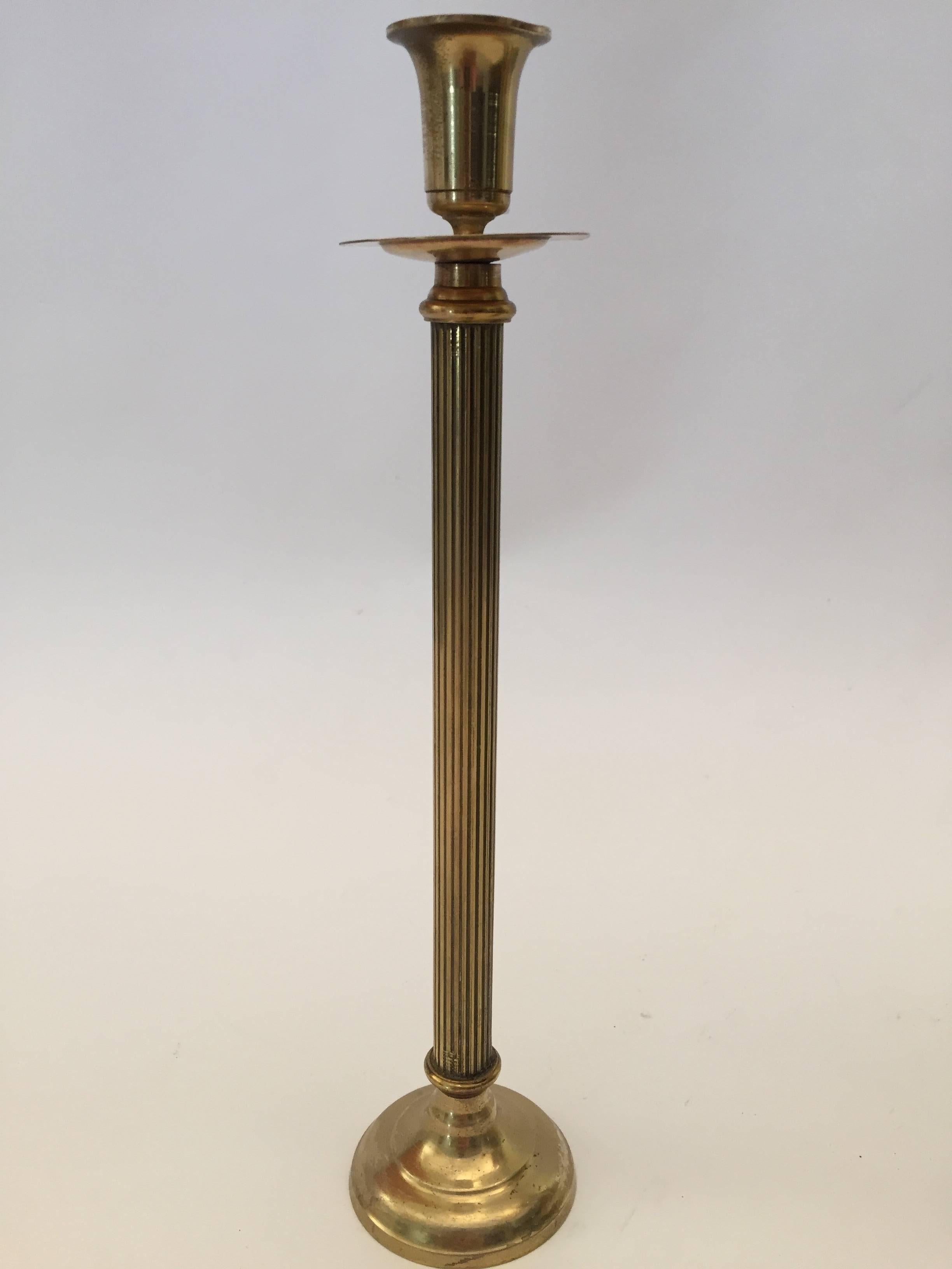 Late Victorian Set of Four Victorian Brass Candlesticks