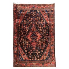 Antique Hand-Knotted Turkish Rug, Wool Floral Design, 1940