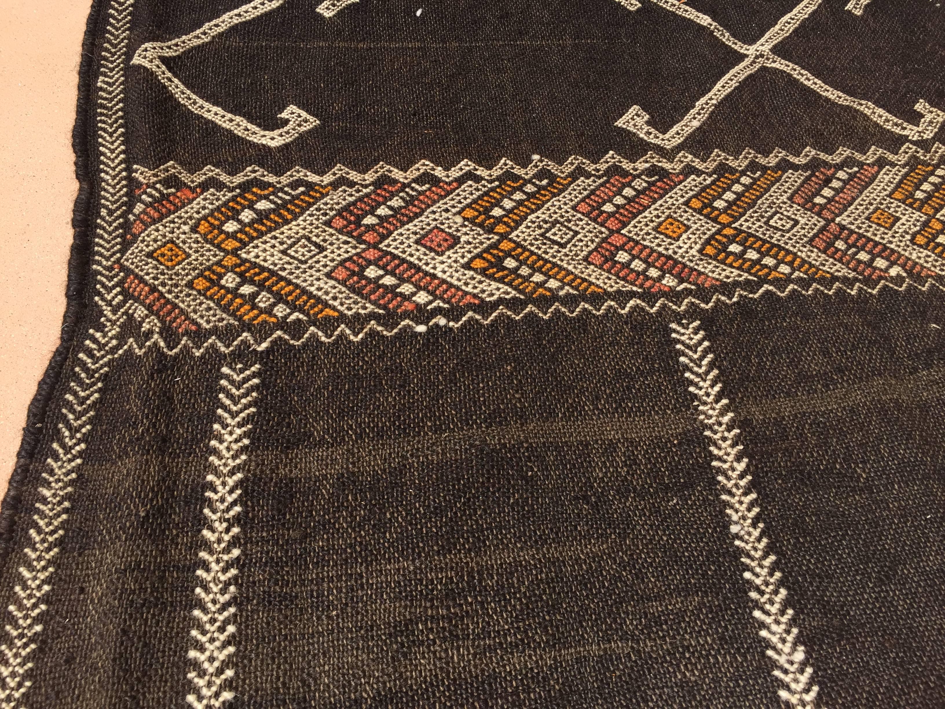 Hand-Woven Vintage Moroccan African Nomadic Tribal Rug