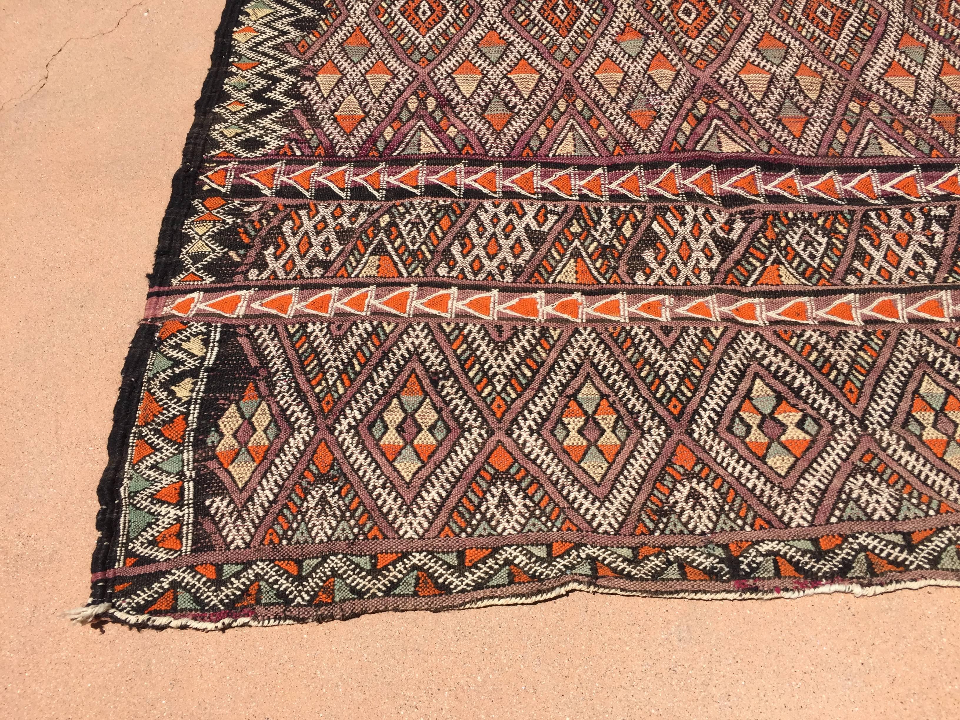 Vintage Moroccan Nomadic African Tribal Rug 1