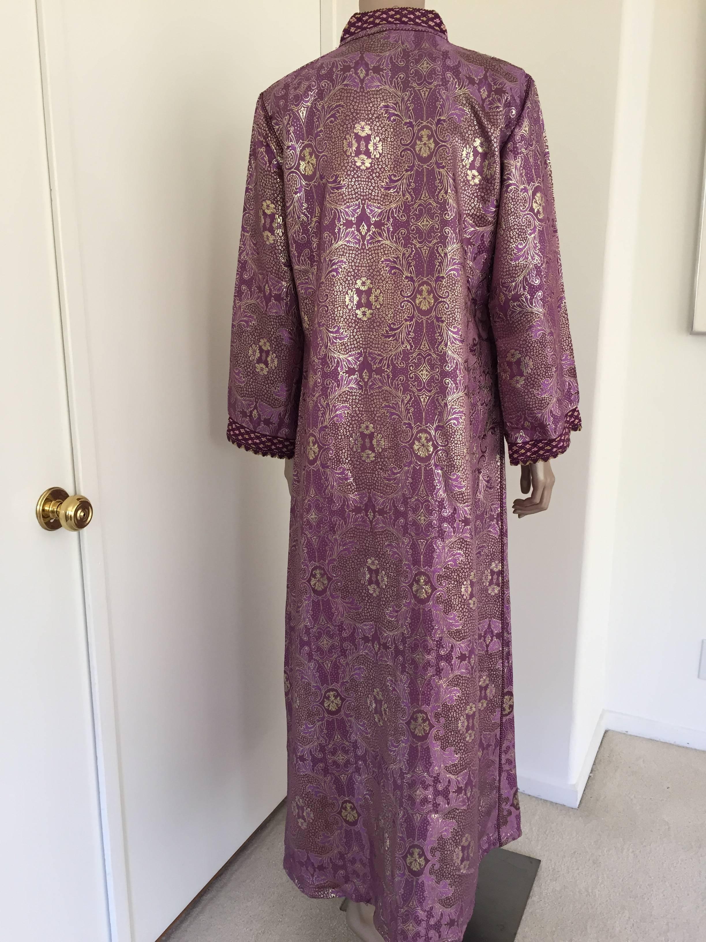 Moroccan Caftan, Purple Color Lame Kaftan Size M to L 3