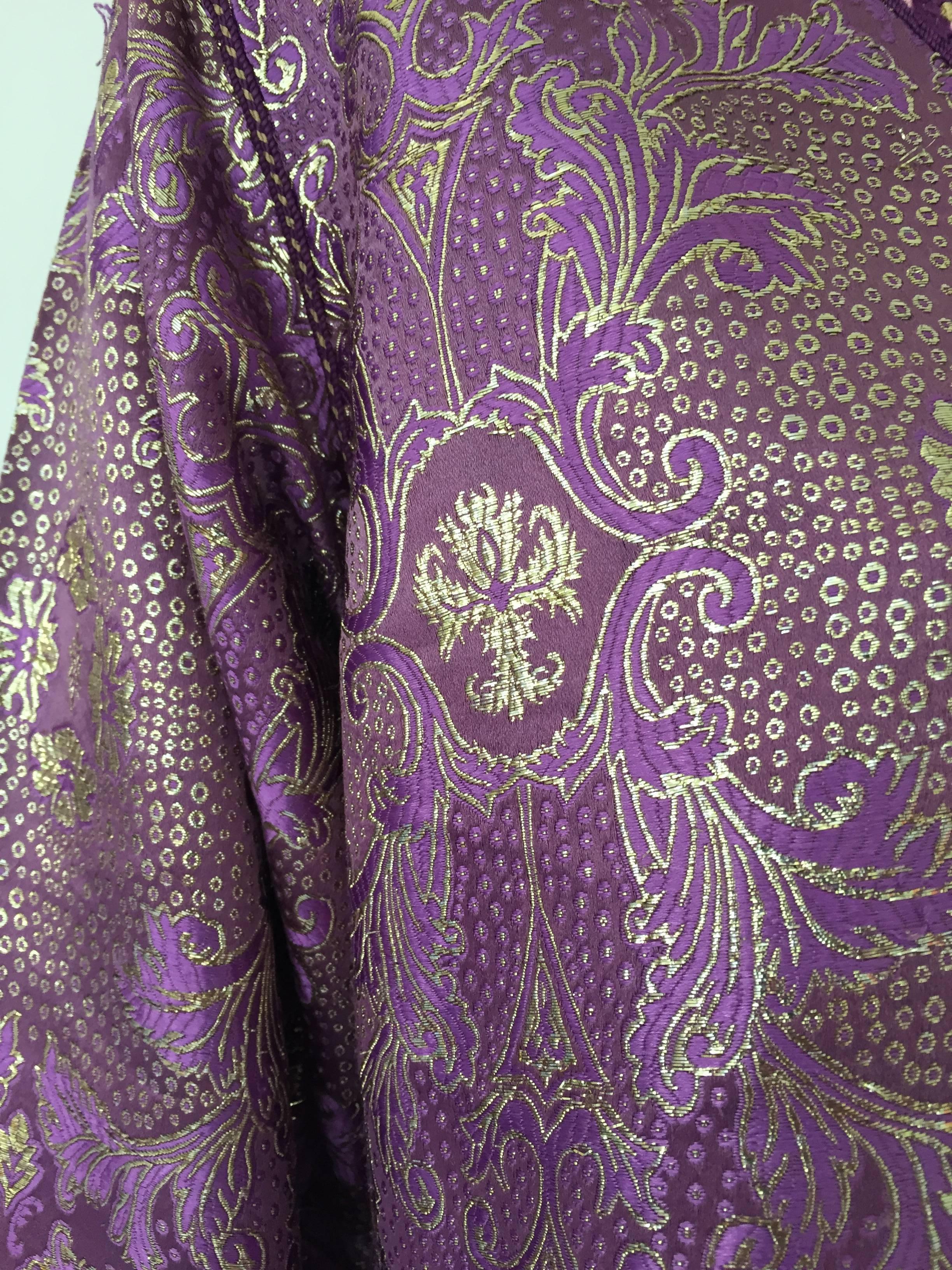 Moroccan Caftan, Purple Color Lame Kaftan Size M to L 2
