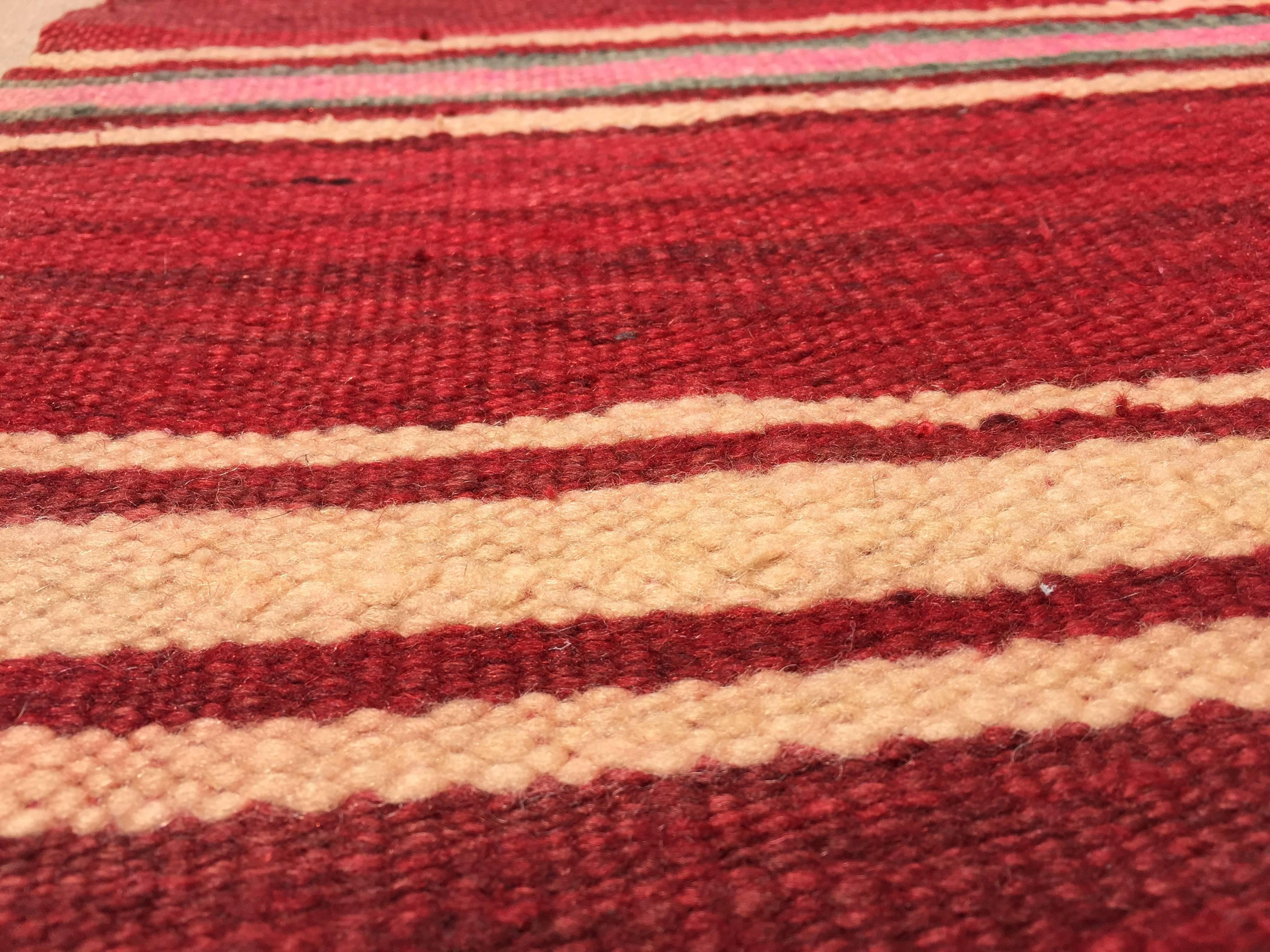20th Century Moroccan Flat-Weave Vintage Rug For Sale