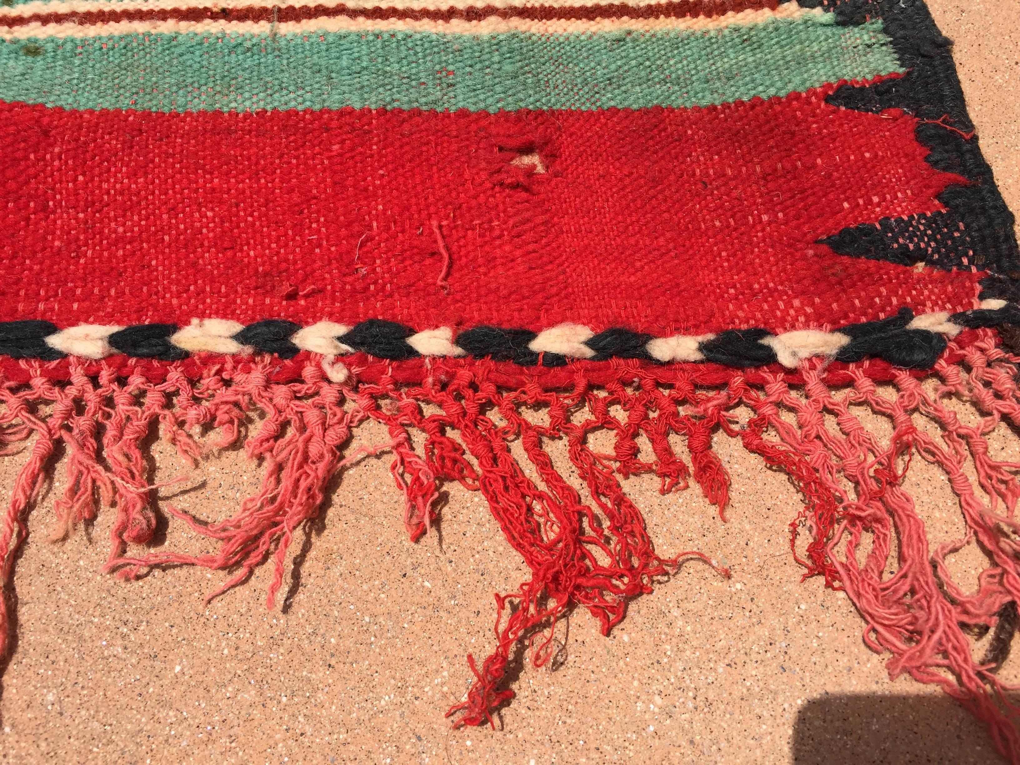 20th Century Moroccan Vintage Flat-Weave Rug