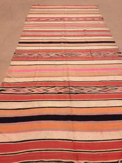 Moroccan Vintage Flat-Weave Stripe Rug