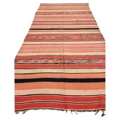 Vintage Moroccan Berber Striped Wool Kilim Rug, 5'4" x 11'6"