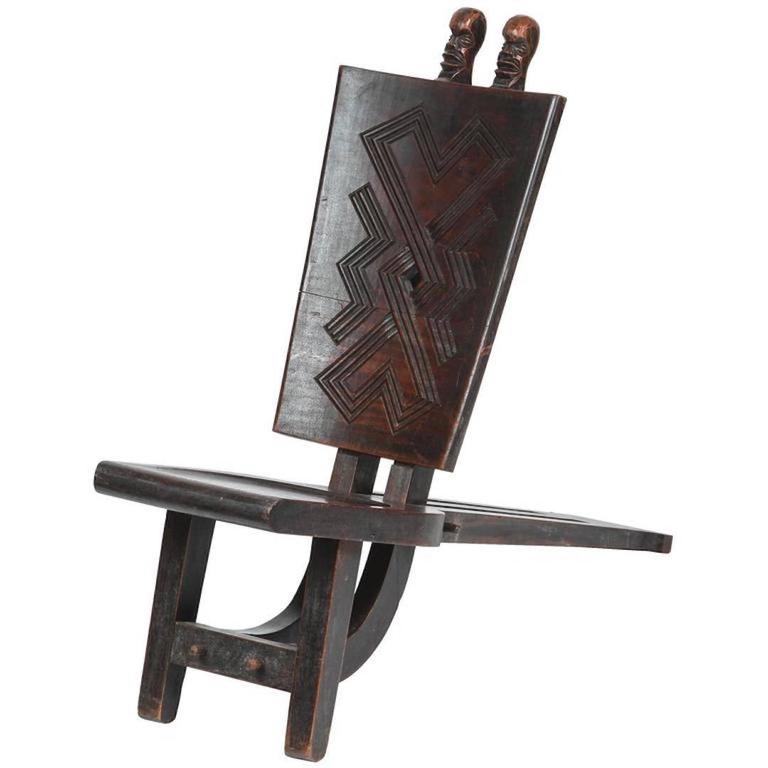 African Tribal Baluba Chief's Chair from Katanga at 1stDibs