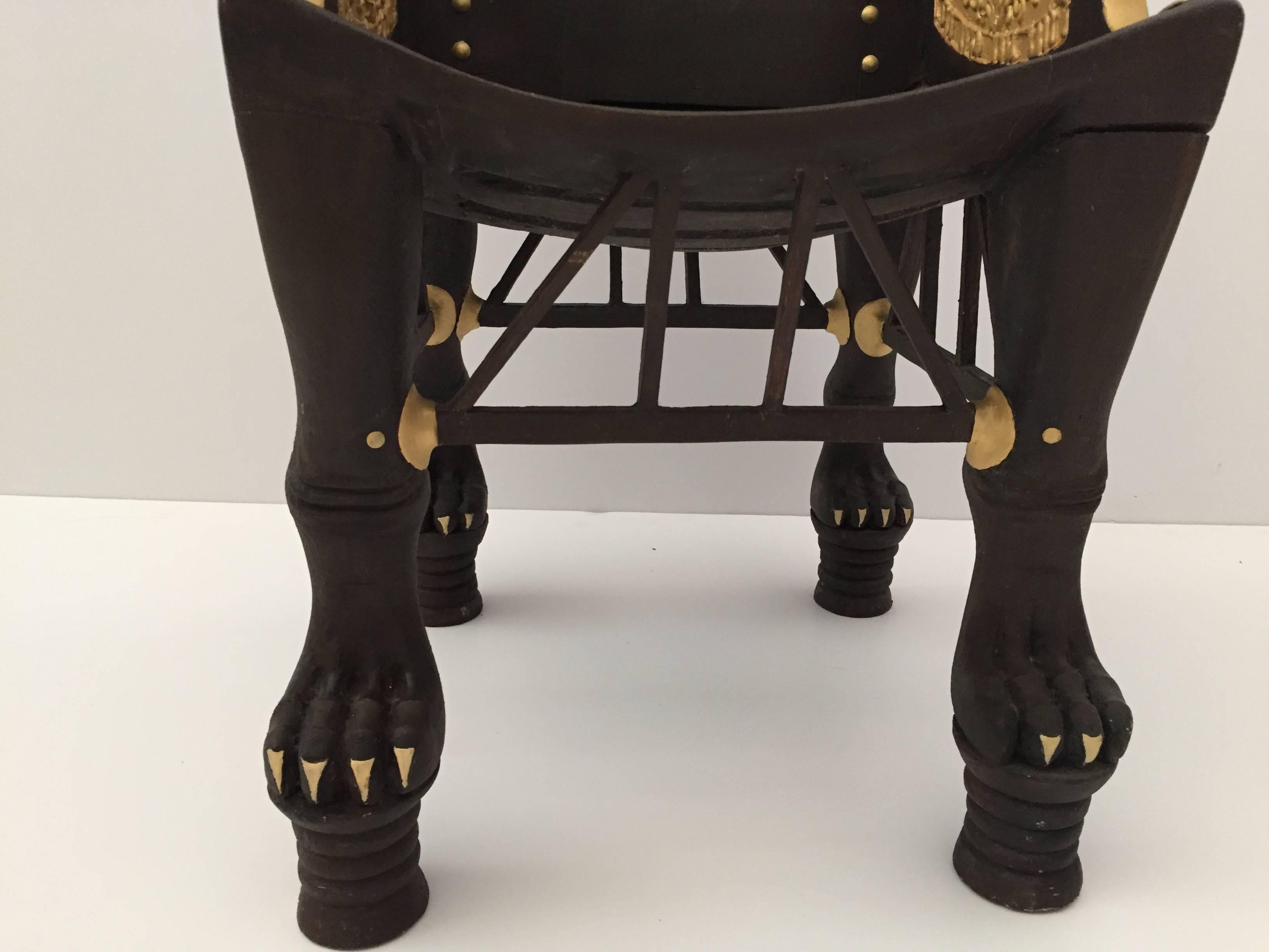 Egyptian Revival Giltwood Throne Child Chair In Good Condition In North Hollywood, CA