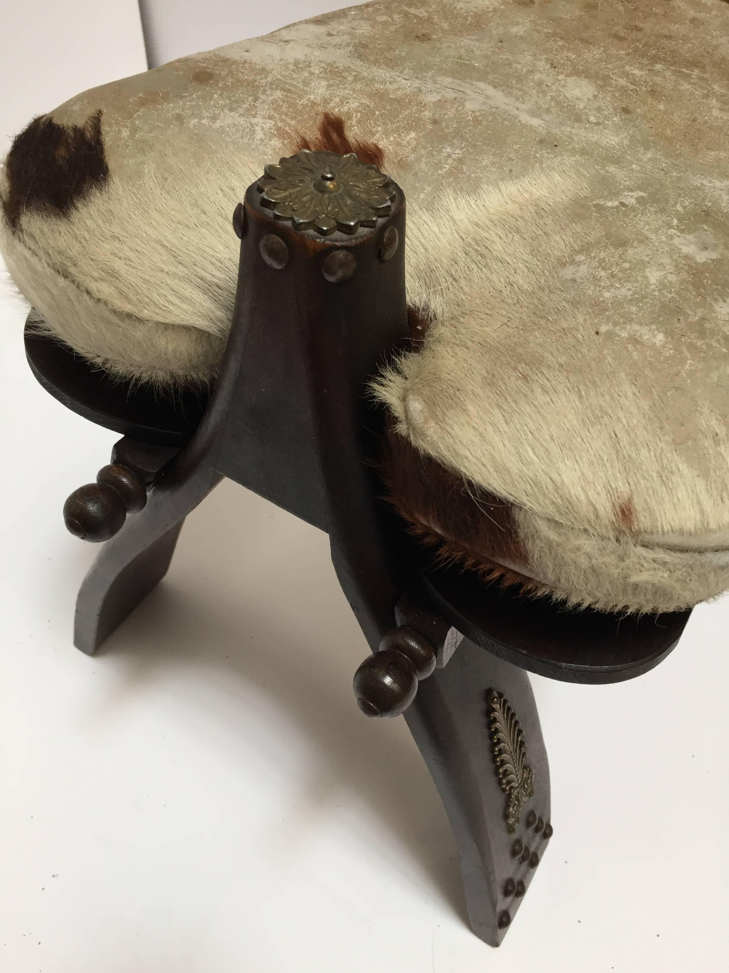 Hand-Crafted Vintage Moroccan Camel Saddle Stool