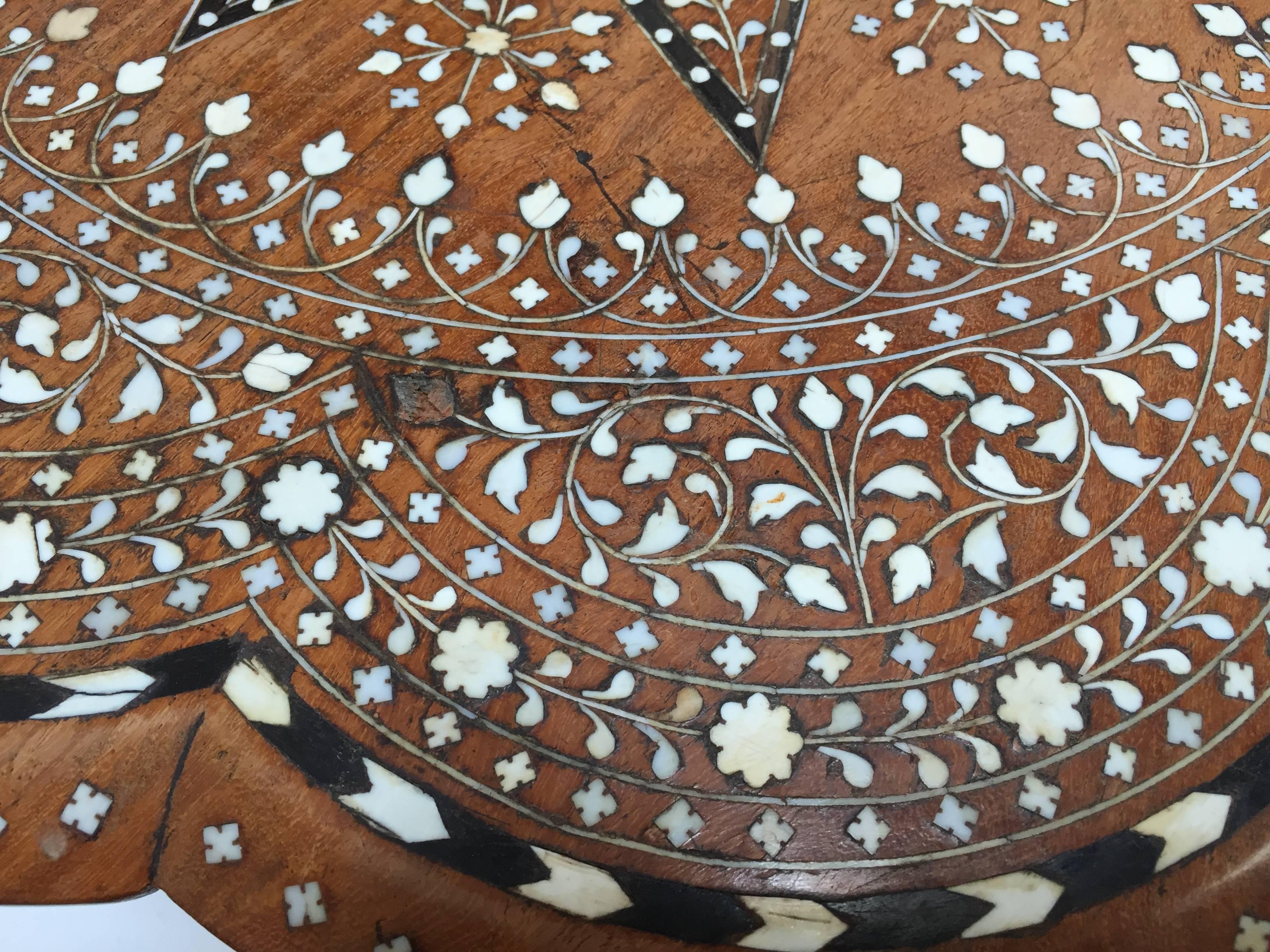 Inlay Anglo-Indian Inlaid Octagonal Side Table