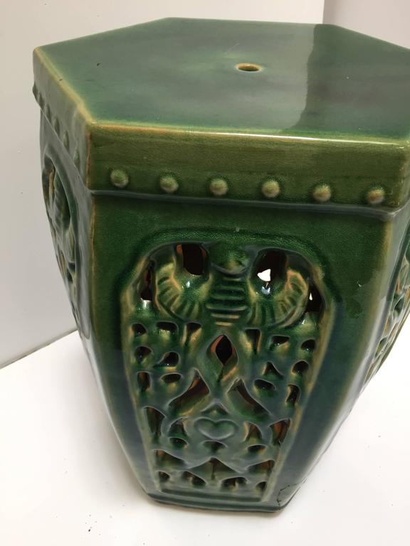 Green Chinese Ceramic Garden Stool at 1stdibs