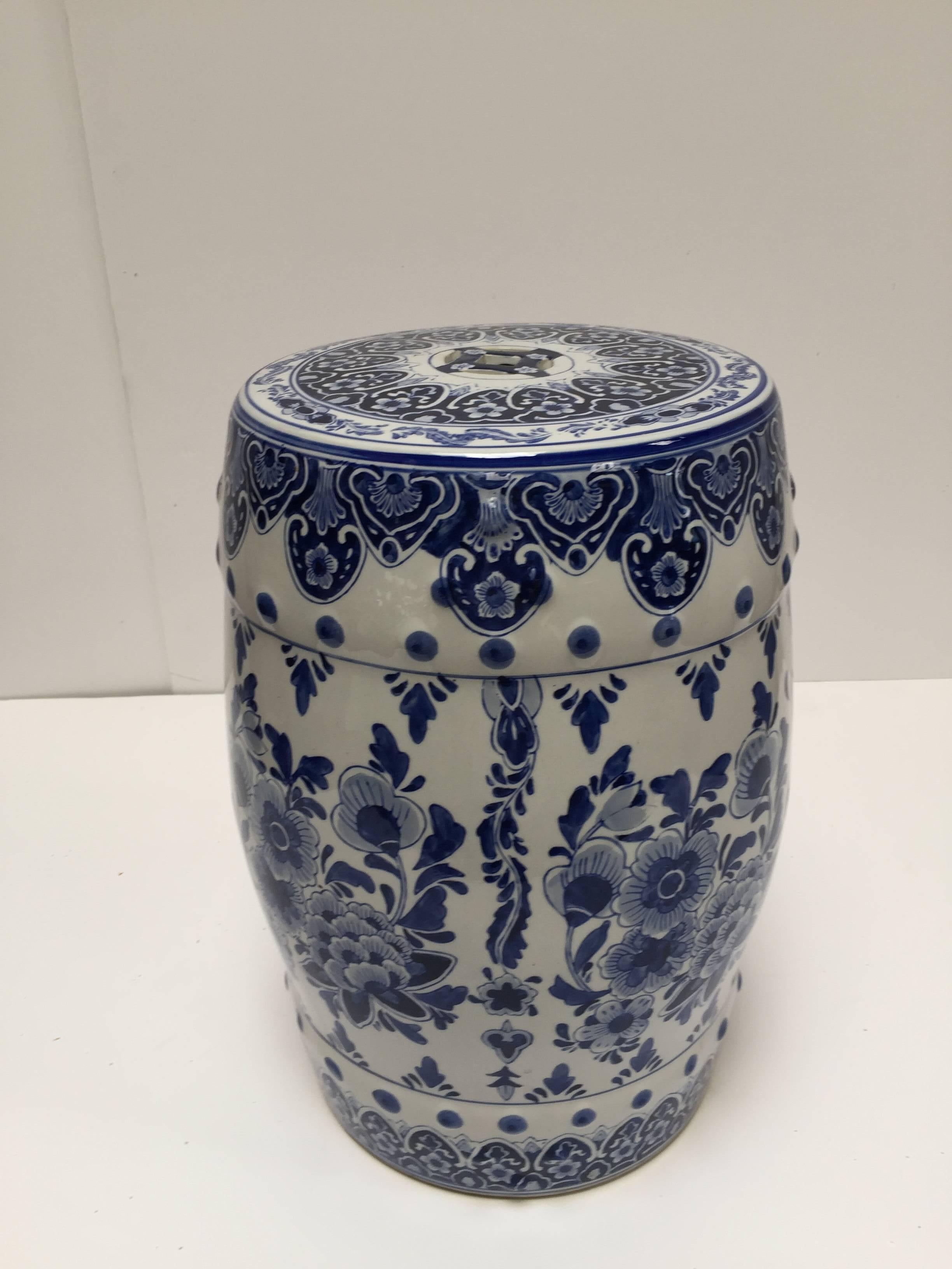 Blue and White Chinese Ceramic Garden Stool 4