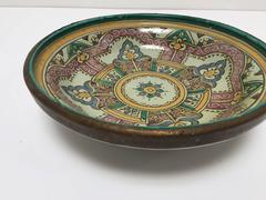 Moroccan Handcrafted Ceramic Bowl with Brass from Fez
