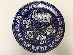 Moroccan Blue and White Handcrafted Ceramic Plate