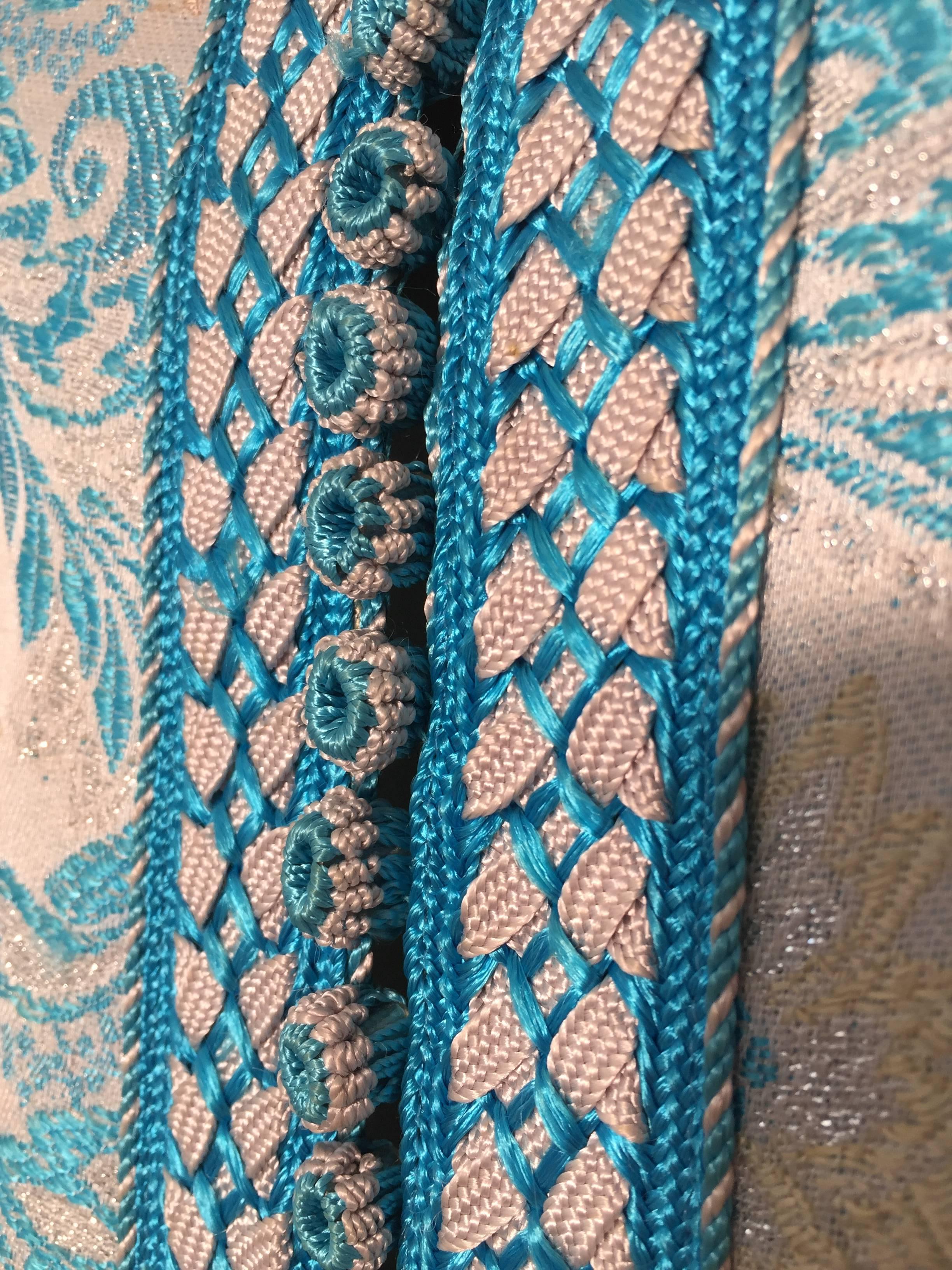 Fabric Moroccan Kaftan in Turquoise Lame