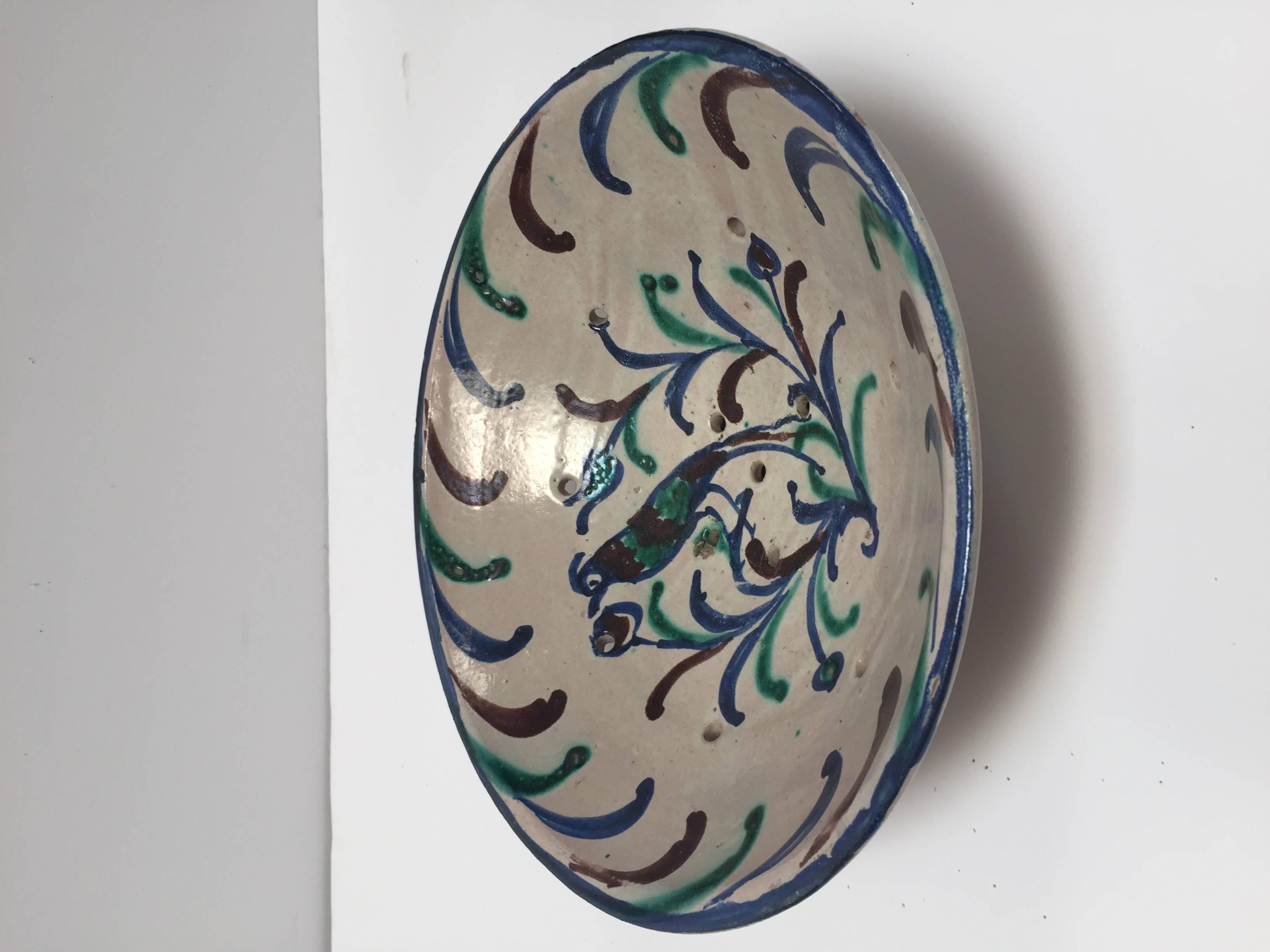 Turkish Ceramic Strainer Fruit Bowl (Handgefertigt)