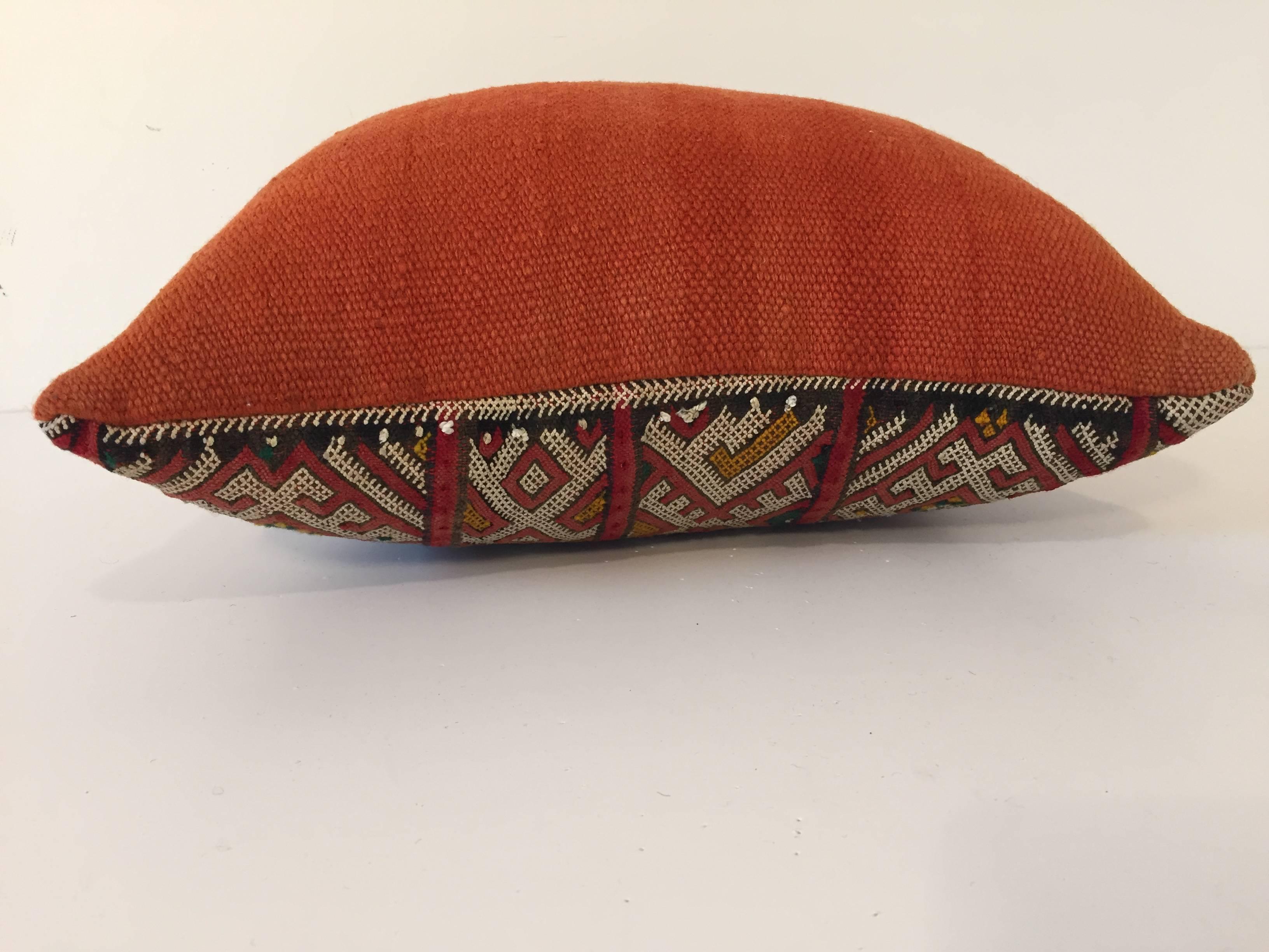 Moroccan Red Berber Tribal Pillow with African Designs In Good Condition In North Hollywood, CA