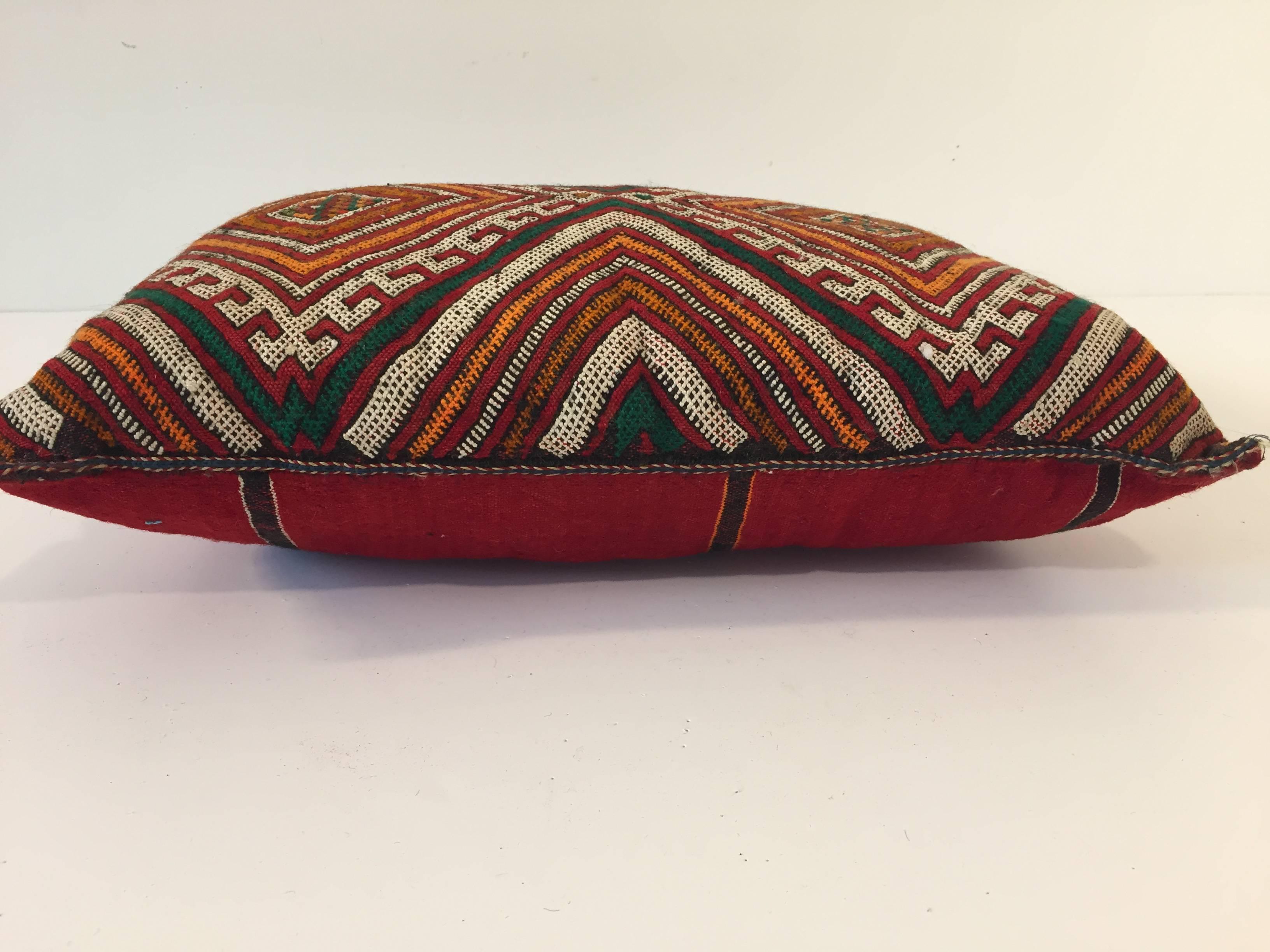20th Century Moroccan Berber Tribal Pillow with African Designs