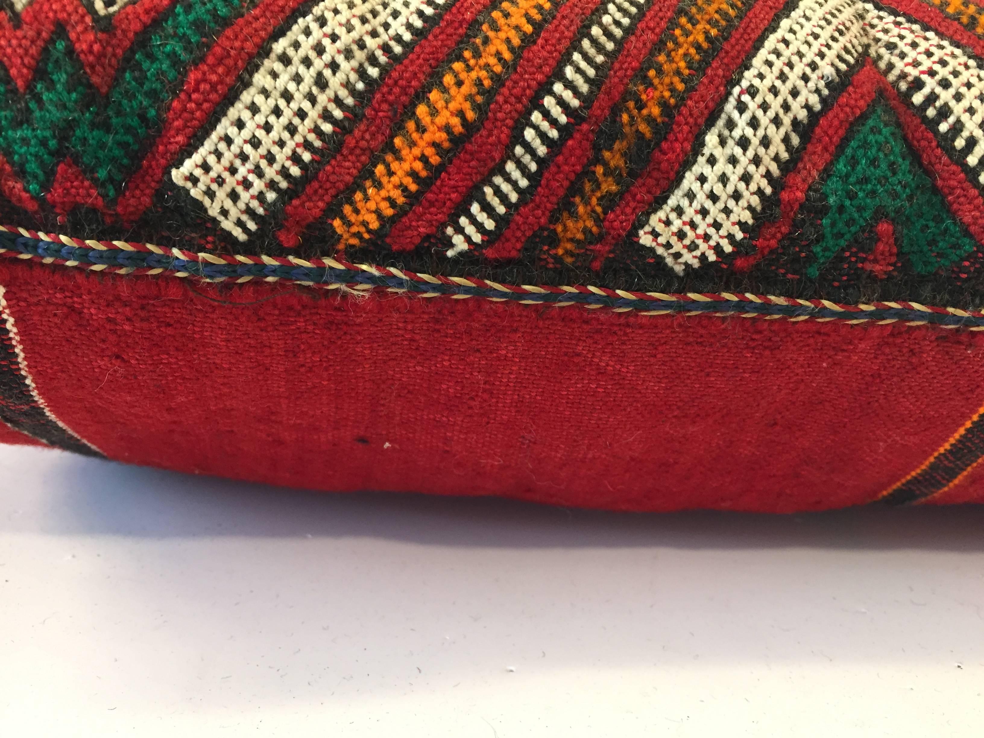 Wool Moroccan Berber Tribal Pillow with African Designs