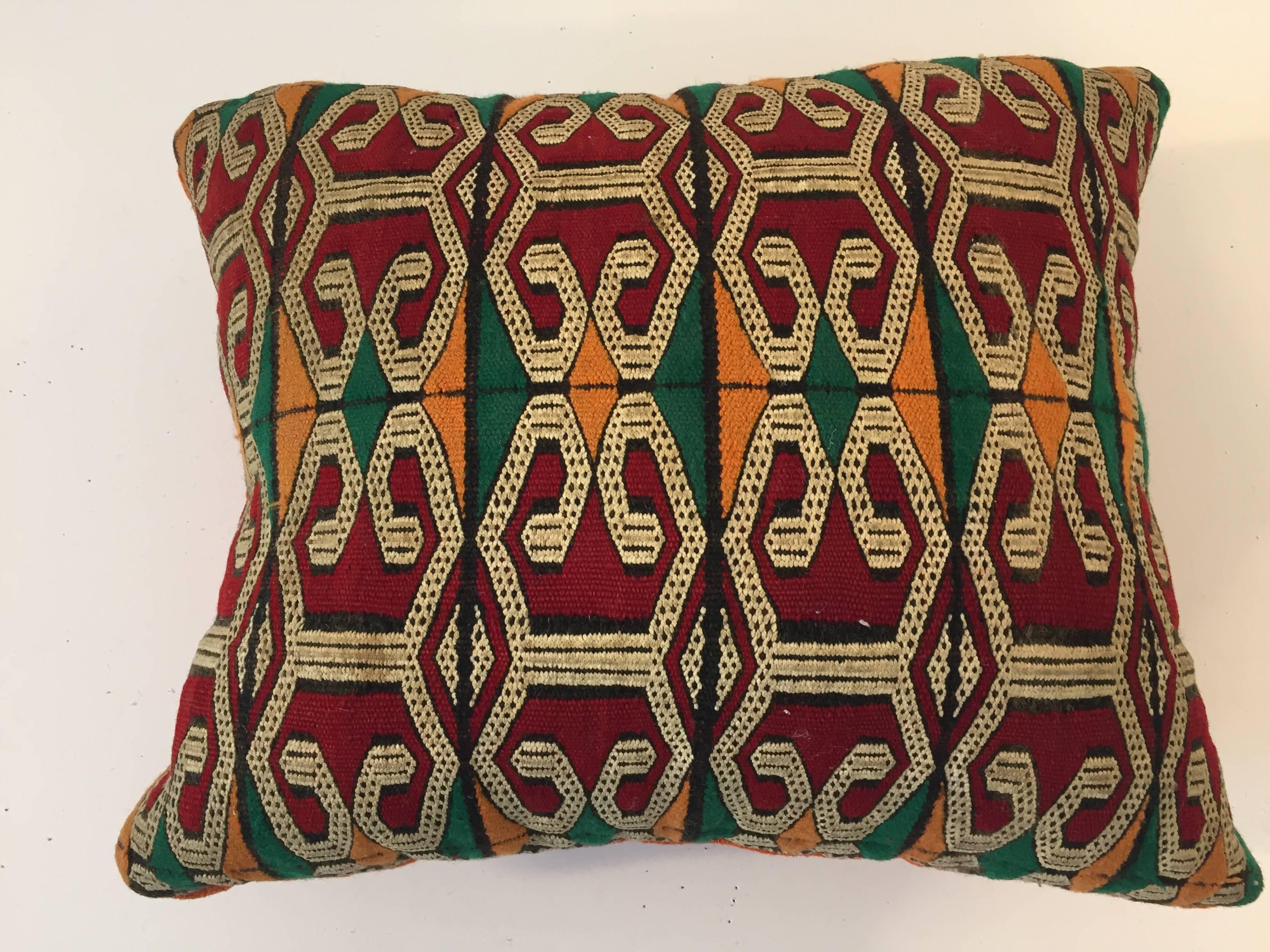 Moroccan Handwoven Pillow with Tribal African Designs 2
