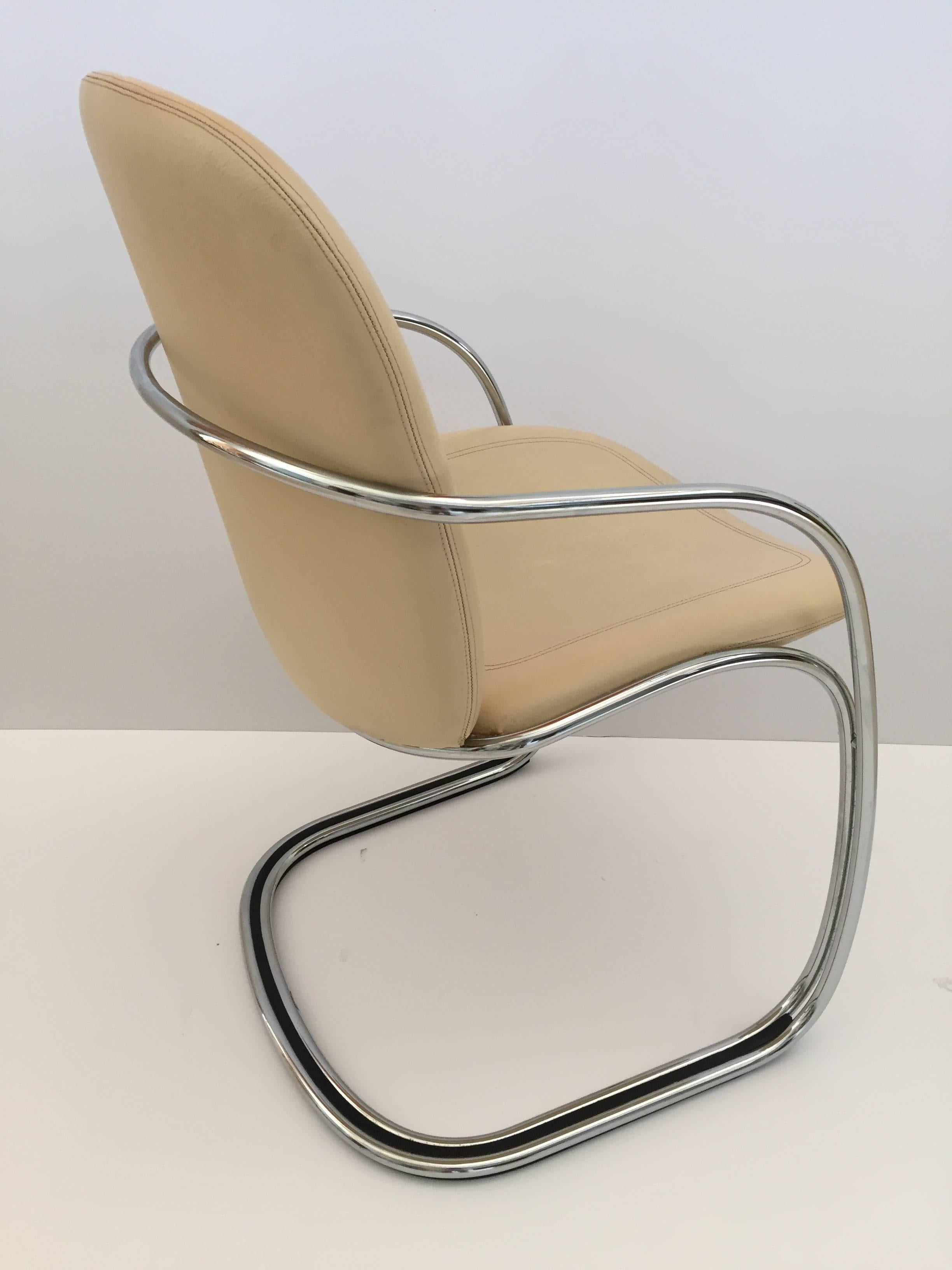 20th Century Italian Chrome and Leather Chairs, by Gastone Rinaldi for RIMA, circa 1970s